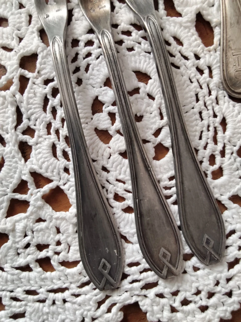 Tenedores para caracoles /cuchillo/sopa de metal plateado antiguo – photo 7
